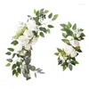 Fleurs décoratives 2 pièces artificielles arc de mariage tournesols guirlande pour toile de fond porte jardin fournitures décoration