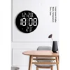 Wall Clocks 9Inch LED Digital Clock Remote Control Light Sensor Mode Power-Off Memory Table Wall-Mounted Dual Alarm White