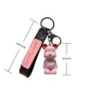 Creative Cute Silicone Slippers Bear Keychain Cartoon Car Key Ring Resin Bear Key Chain Bag Charm Pendant Accessories Gifts