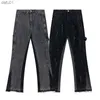 Nya 23SS -mäns jeans gallerier Mens Jean Estruerad Ripped Bikers Man Luxury Designer Slim Fit Motorcykelcyklist för män S Black Jeans