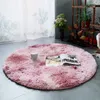 Tapis moelleux tapis pour salon doux enfant tapis rond anti-dérapant sol décor à la maison en peluche épais cravate teinture tapis