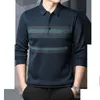 Polos męski 10 stylów T-shirt na długi czas mody mody swobodny męski cienki sekcja Biuro Biuro Biuro Polo koszula 230524