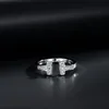 العلامة التجارية الفاخرة خطاب مزدوج حلقة Micro Pave Compay Rings Jewelry for Women Gift