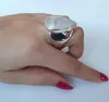 Cluster Ringe 925 Sterling Silber Weibliche Großer Ring Finger Mondstein Ausgezeichneter Eleganter Weißer Kreis Für Frau Mädchen Punk Schmuck
