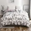 Ensembles de literie Literie de chambre Ensemble 2/3 pièces Couette et taie d'oreiller imprimées motif marbre blanc couette et taie d'oreiller sans draps 230524