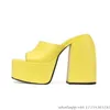 Сандалии Peep Toe Thul Platform Scunky Heel Slippers красочный твердый цвет женский мода повседневная весна 2023 Весна в продаже
