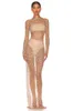 Casual jurken zwarte kaki vrouwen lange mouw sexy zie Crystal bodycon jurk zomer mode vakantie strand feestvier vieren