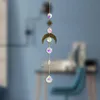 Figurines décoratives objets cristal carillons éoliens ornement étoile cerceau métallique lune pendentif bijoux faits à la main jardin carillon éolien rideau