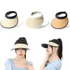 Breite Krempe Hüte 1 stück Leere Top Stroh Hut Faltbare Roll Up Cap Frauen Reise Sonnenschirm Sonne Trendy Strand Kreuzfahrt tragen Visier