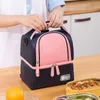 Backpackpakketten draagbare dubbele laag koeler lunch oxford doek thermische isolatie picknick voedsel bento handtas container moeder tas p230524