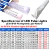 V-Shaped Integrate T8 LED Tube 8 Feet Fluorescent Lamp 144W 8Ft 6 Rows Light Tubes Cooler Door Lighting Adhesive Exterior Shop Lights Wall Ceilings Clear Cover oemled