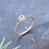 Pierścienie klastrowe Pierścień Obiecaj dla kobiet Koreański kryształowy zaręczyny Zaręczenianie Zamężenie Kolor Białego złota