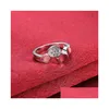 Solitaire Ring Womens Sterling Sier Plated Round Gem Zircon Gssr819 Fashion 925 Plate Rings Drop Delivery Jewelry Dhhqz