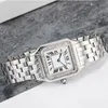 Tank vrouwen kijken mode met diamant klassieker Panthere 316l roestvrij staal kwarts edelsteen voor dame cadeau topkwaliteit met ontwerp polshorloge Montres de luxe U1 2023