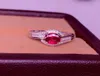 Anelli a grappolo Anello con rubino ENT Gioielleria raffinata Oro massiccio 18 carati Diamanti naturali rossi da 0,85 ct Per le donne Regali delle vacanze