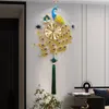Zegary ścienne przemysłowe złotą sypialnię Zegar Arabski luksus Nordic Peacock cichy metal designerka dekoracja salonu wystrój domu