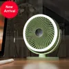 Neuer tragbarer Camping-Ventilator mit Nachtlicht, Deckenventilator, 360-Grad-Drehung, leiser elektrischer Mini-Ventilator, wiederaufladbare USB-Ventilatoren für Desktop-Büro