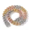 Bracelets The Bling King 15 mm Miami Collier de chaîne cubaine Micro Pave Cubic Zirconia Hip Hop Fashion Charm bijoux pour hommes