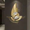 Väggklockor elegant nordisk klocka metall guld modern design lyx kreativitet kontor personlighet horloge hem dekor klok