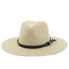 Berretti 10CM Brim Womens Summer Panama Cappelli Largo Paglia Cappello da sole Spiaggia per uomo Moda UPF Protezione UV Fedora Cap Travel