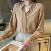 Bluzki damskie eleganckie biuro najlepsze modne koszule modne koszule z długim rękawem wiosna jesienna luksusowy swobodny mujer blusas st191