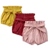 Salopette D'été Petites Filles Shorts Enfant En Coton Solide Enfants Grand Bowknot Bébé Bloomers PP 230609