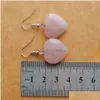 Dangle Chandelier Natural Rose Quartzs Beads Stone Earrings For Women Romantic Heart Shaped Pendant Hanging Earring Fashion Jewelr Dhwks