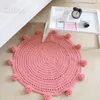 Tappeti Rosa Grigio Blu Bianco Solido Lavorato a Maglia Finto Cashmere Rotondo Per La Casa Soggiorno Tappeti per Bambini Palline Tapis Chamb SP4332