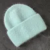 비니 비니/두개골 캡 앙고라 피부 여자 모자 양모 니트 따뜻한 부드러운 겨울 2023beanie/skull beanie/skullbeanie/skull