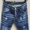 2023 D088 ​​Coolguy Man Jeans Microelástico apresenta uma decoração de bordado com zíper de alto grau Tag de couro pequeno tag de couro
