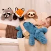 Dolls de pelúcia 80 cm Kawaii Cartoon Animal Raccoon Toys de pelúcia recheada Almofada de travesseiro de sono e travesseiro de sono garotas Garotas Girl 230523