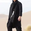 メンズジャケットオスフルスリーブスカーフカラーケープポンチョ不規則なイスラム教徒の服
