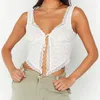 Tanques femininos Mulheres Sexy Lace Trim Crop Camis Top Y2K Spaghetti Strap Square Neck Tank Vintage Fairy Aesthetic Camisole Kawaii Colet