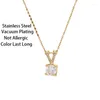 Pendanthalsband 2023 Letter V Zircon Crystal Necklace For Women Korean Fashion Kvinna Sexig rostfritt stål CLAVICLE Kedjedyckel smycken