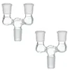 Glazen neerklapbare adapter: mannelijk naar vrouwelijk, dubbele schaal, 14,5 mm/18,8 mm voor waterpijpen - nieuwe collectie