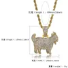Pendant Necklaces Shiny Trendy Goat Animal Necklace Charms For Men Women Gold Silver Color Cubic Zircon Hip Hop Jewelry GiftsPendant