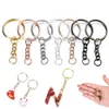 10 Pcs/Lot porte-clés porte-clés rhodium rond fendu porte-clés porte-clés avec anneau de saut pour bijoux à bricoler soi-même faisant des fournitures accessoires