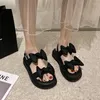 Sandals Women Bow Platform Flats Shoes Summer 2023 Designer Casual Walking Slippers Flip Flops Beach Slides Zapatos