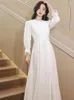 Vestidos casuais 2023 Spring Autumn Dress White's White Evening