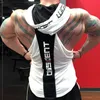 Mens Tank Tops Dissident Bodybuilding Top With Hooded Men Gym Clothing Fitness Sleeveless Vests Cotton Singlets Muscle Sports Vest 230524