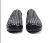 Zwarte klinknagels boten halve slippers dik hiel comfort vrijetijdsschoenen heren handgemaakt luie schoenen groot formaat 38-45