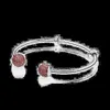 Bangle 2021 New Fashion 100% S925 Sterling Silver Double Head Classic Crystal Bracelet Original Diy Jewelry Suitable For Ladies