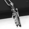 Pendant Necklaces Fashion Huge Stainless Steel Cool Vintage Men's Boy's Daily Jewelry Necklace Free Box Link Chain 24inch Friend