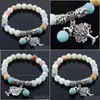 Feminino de fêmea amazonita Lucky Amazonite Stone Stretch Bangle Bads Metal Tree of Life Charms For Mulheres Ladies Bracelet Jewelry Gifts K3218 DHZYS