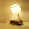 Table Lamps Nordic Art Wooden Robot Shaped LED Lamp Modern Living Room Bedroom Bedside Simple Study Decor Desk