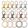 20pcs dividir os ganchos de fecho da lagosta -chave do anel -chave do conector giratório do anel de chave para jóias de correia de pulseira de colar de diy