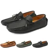 Modische Herren-Freizeitschuhe, bequem, atmungsaktiv, für den täglichen Gebrauch, Leder, Scrub Hundred, Freizeit, Schwarz, Slip-on-Mann, faule Überschuhe, Turnschuhe, Jogging-Walking-Schuh B012