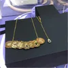 Hanger kettingen mode sfeer goud koperen kubieke ketting vrouwen schildpad en palmster sieraden