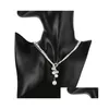 Pendant Necklaces Sterling Sier Plated Small O Hanging Sand Light Bead Gssn Fashion Lovely 925 Plate Jewelry Necklace Drop Delivery P Dhqlb