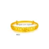 Bangle Dragon i Phoenix Lotus Twill żółte złoto 8 sztuk mieszane w stylu gtkbh3 marka wysokiej jakości mody 24k kropla dhhdj